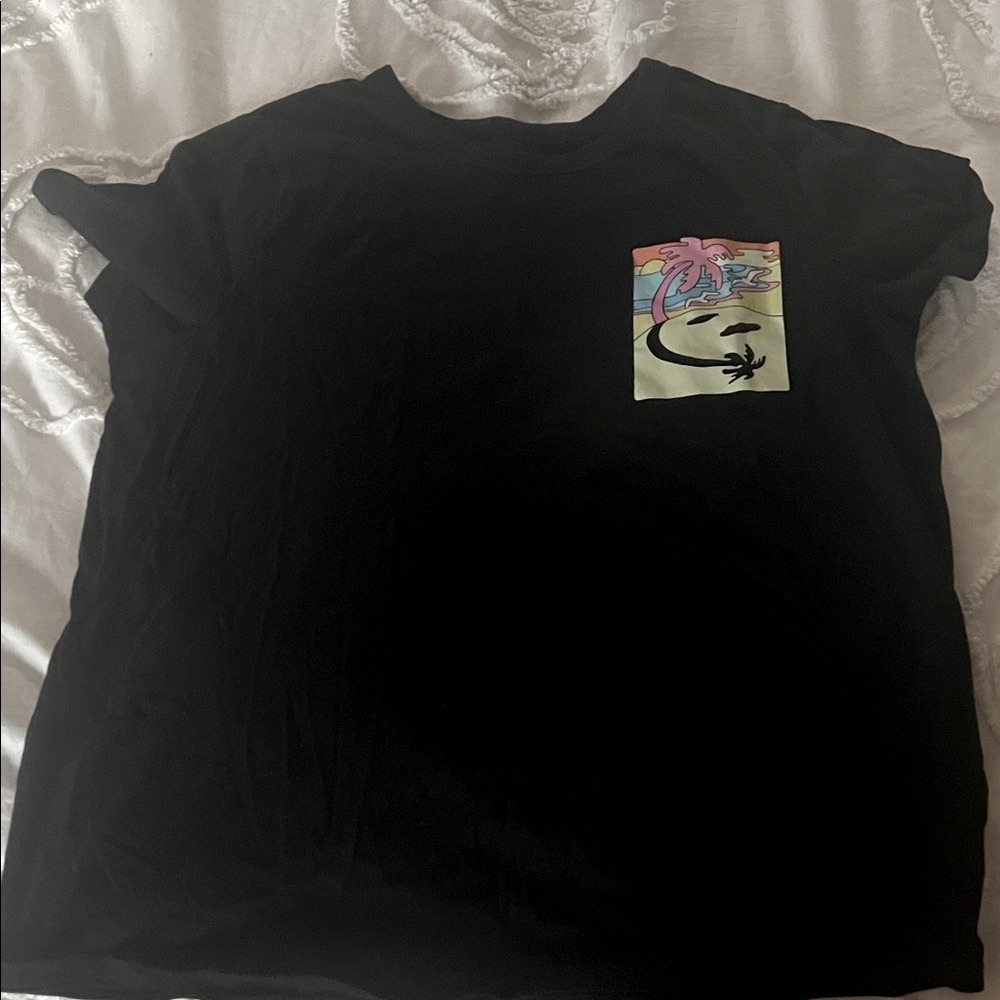 Old Navy Black Tee with Colorful Pocket